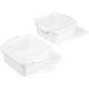 image:imageSouper Cubes Ceramic Baking Dishes 205 x 5 Baking Dishes with Silicone Lids Individual Baking Dishes for Oven Microwave Oven and Air Fryer Safe USA Made Set of 2  Cotton CandyWhite