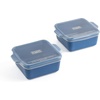 image:imageSouper Cubes Ceramic Baking Dishes 205 x 5 Baking Dishes with Silicone Lids Individual Baking Dishes for Oven Microwave Oven and Air Fryer Safe USA Made Set of 2  Cotton CandyBlueberry