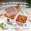 image:imageSouper Cubes Ceramic Baking Dishes 205 x 5 Baking Dishes with Silicone Lids Individual Baking Dishes for Oven Microwave Oven and Air Fryer Safe USA Made Set of 2  Cotton CandyCotton Candy