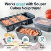 image:imageSouper Cubes Ceramic Baking Dishes 205 x 5 Baking Dishes with Silicone Lids Individual Baking Dishes for Oven Microwave Oven and Air Fryer Safe USA Made Set of 2  Cotton CandyCharcoal
