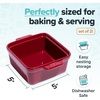 image:imageSouper Cubes Ceramic Baking Dishes 205 x 5 Baking Dishes with Silicone Lids Individual Baking Dishes for Oven Microwave Oven and Air Fryer Safe USA Made Set of 2  Cotton CandyCranberry
