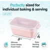 image:imageSouper Cubes Ceramic Baking Dishes 205 x 5 Baking Dishes with Silicone Lids Individual Baking Dishes for Oven Microwave Oven and Air Fryer Safe USA Made Set of 2  Cotton CandyCotton Candy