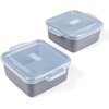 image:imageSouper Cubes Ceramic Baking Dishes 205 x 5 Baking Dishes with Silicone Lids Individual Baking Dishes for Oven Microwave Oven and Air Fryer Safe USA Made Set of 2  Cotton CandyCharcoal