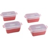 image:imageSouper Cubes Ceramic Baking Dishes 205 x 5 Baking Dishes with Silicone Lids Individual Baking Dishes for Oven Microwave Oven and Air Fryer Safe USA Made Set of 2  Cotton CandyCranberry