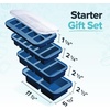 image:imageSouper Cubes Silicone Freezer Molds Gift Set Cotton Candy  2 Tbsp 12 Cup 1 Cup and 2 Cup Silicone Molds for Food Set Perfect for Freezing Soup Grains Proteins Herbs and MoreBlueberry