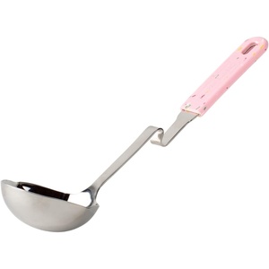 image:imageSouper Cubes  Lori Greiner No Mess Stainless Steel Soup Ladle with Silicone Handle  Metal Soup Ladle with No Mess Design That Hooks on Side of Any Pot  Cotton CandyCotton Candy