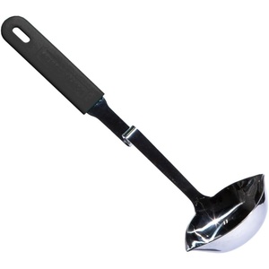 image:imageSouper Cubes  Lori Greiner No Mess Stainless Steel Soup Ladle with Silicone Handle  Metal Soup Ladle with No Mess Design That Hooks on Side of Any Pot  Cotton CandyCharcoal