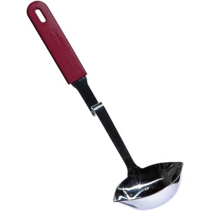 image:imageSouper Cubes  Lori Greiner No Mess Stainless Steel Soup Ladle with Silicone Handle  Metal Soup Ladle with No Mess Design That Hooks on Side of Any Pot  Cotton CandyCranberry