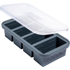 image:imageSouper Cubes 1 Cup Silicone Freezer Trays with Lids Cotton Candy 1Pack  100 PlatinumCured Silicone Freezer Cube Oven and Microwave Safe Perfect for Freezing Soup Rice Protein Grains and MoreCharcoal