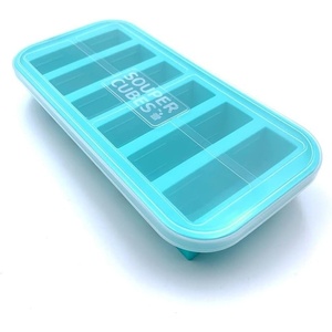 image:imageSouper Cubes 12 Cup Silicone Freezer Mold with Lid Cotton Candy 1Pack  100 PlatinumCured Silicone Freezer Cube Oven amp Microwave Safe Perfect for Freezing Broth Sauces Sides and MoreAqua