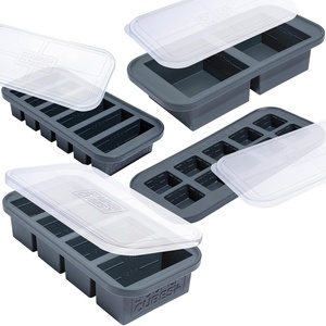 image:imageSouper Cubes Silicone Freezer Molds Gift Set Cotton Candy  2 Tbsp 12 Cup 1 Cup and 2 Cup Silicone Molds for Food Set Perfect for Freezing Soup Grains Proteins Herbs and MoreCharcoal