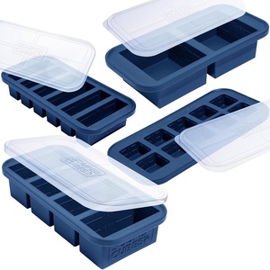 image:imageSouper Cubes Silicone Freezer Molds Gift Set Cotton Candy  2 Tbsp 12 Cup 1 Cup and 2 Cup Silicone Molds for Food Set Perfect for Freezing Soup Grains Proteins Herbs and MoreBlueberry